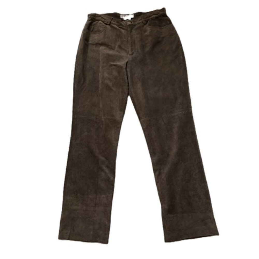 Sutton Studio, for Bloomingdales Suede Leather Boot Cut Pants Sz 12